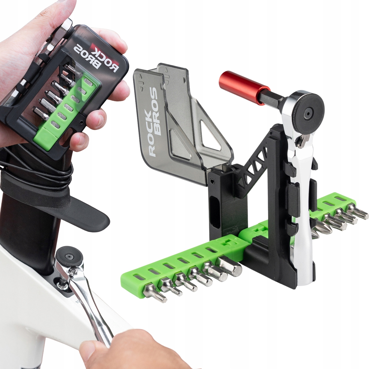 Zestaw Narzędzi Rowerowych Mini Grzechotka Bity Mutitool Do Roweru Rockbros