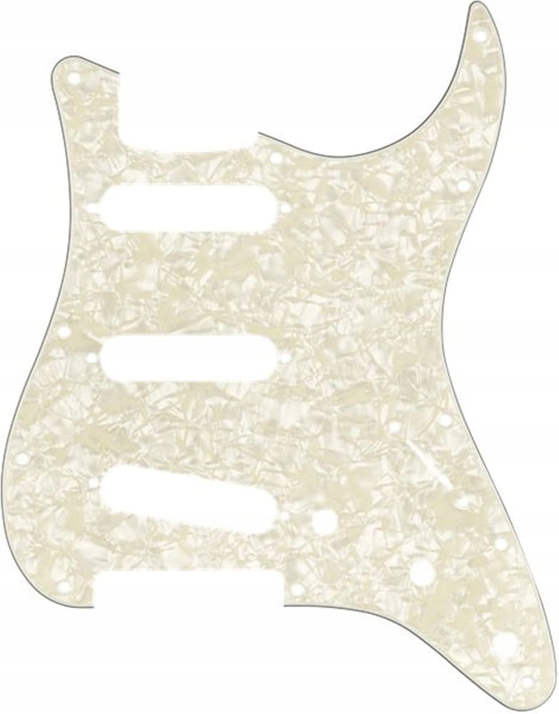 Fender 0992140001 Pickguard Strat Aged Wh Moto Sss