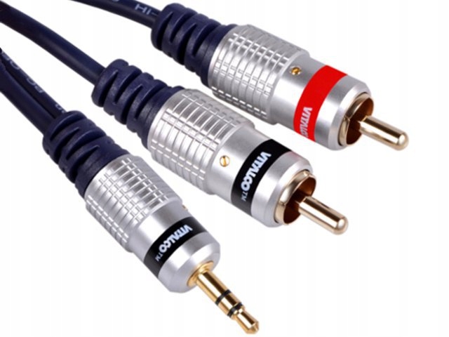 

Kabel mini Jack 3,5 - 2x Rca wtyk Vitalco Hq 1m