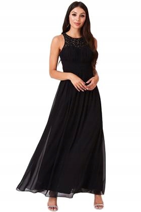 Little Mistress Šaty Maxi Černá Šifon Korálky Rzlm S