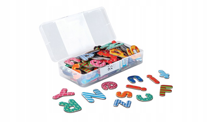 LITERKI MAGNETYCZNE ALFABET NA LODÓWKĘ 100 sztuk