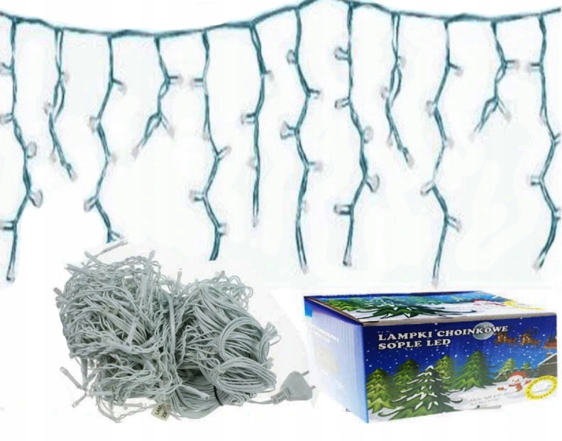 

Lampki Choinkowe Sople 500LED B.ciepłe+flash Zimny