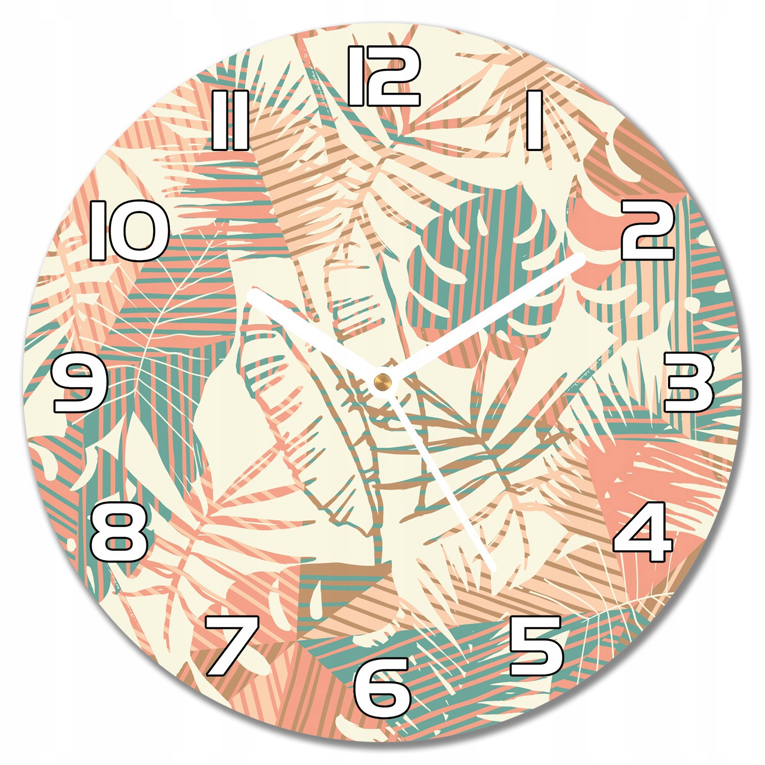 

Zegar ścienny Beżowy wzór kwiaty i liście f30 cm