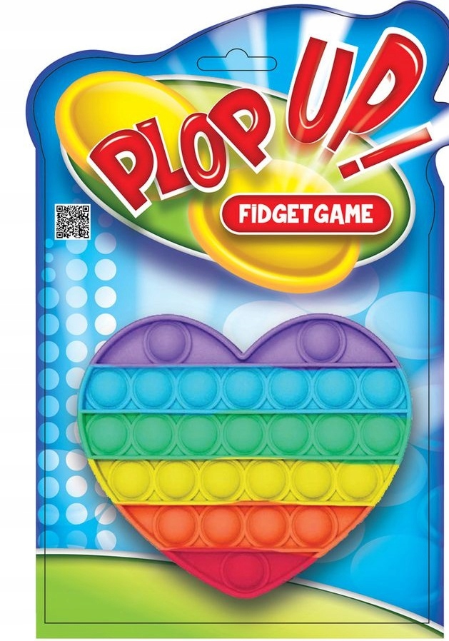 Plop Up POP it Guma bąbelkowa tęczowe serce 13,5x15cm — 3