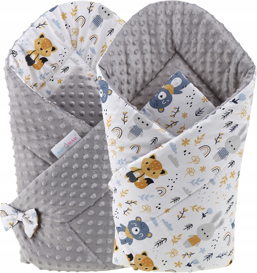 

Babymam Rożek Becik Niemowlęcy Otulacz Minky 80x80