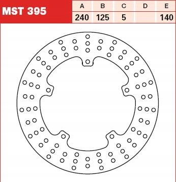 Zadný brzdový kotúč Trw MST395