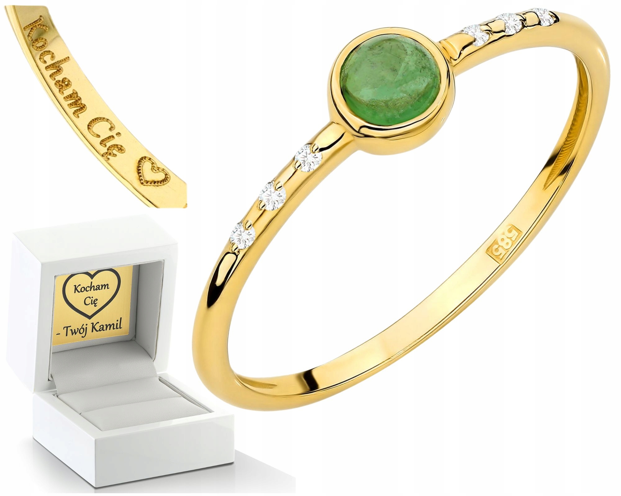 Prstýnek S Diamantem A Zeleným Turmalínem