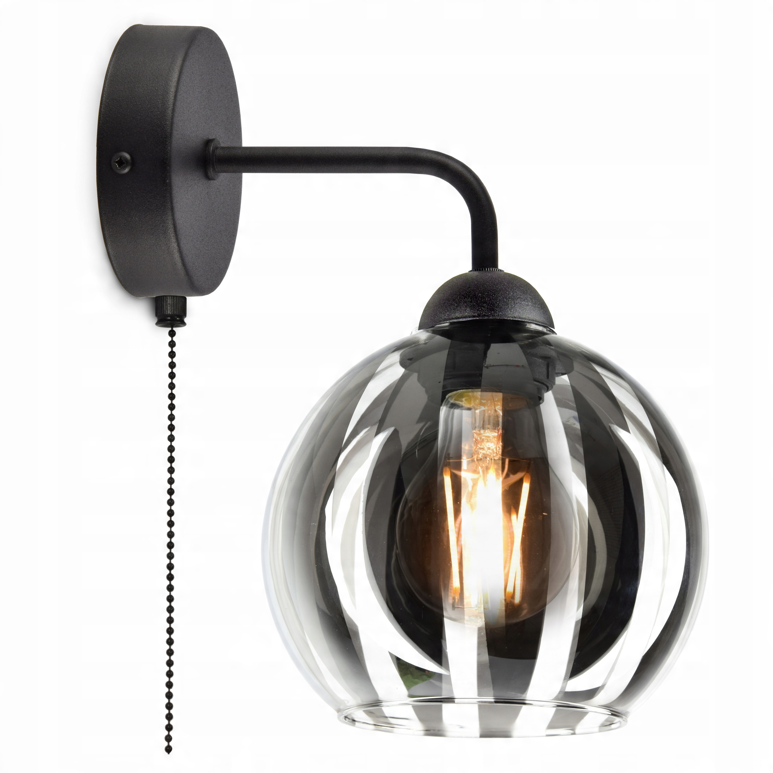 

Lampa Ścienna Kinkiet Z Włącznikiem Szklana Kula