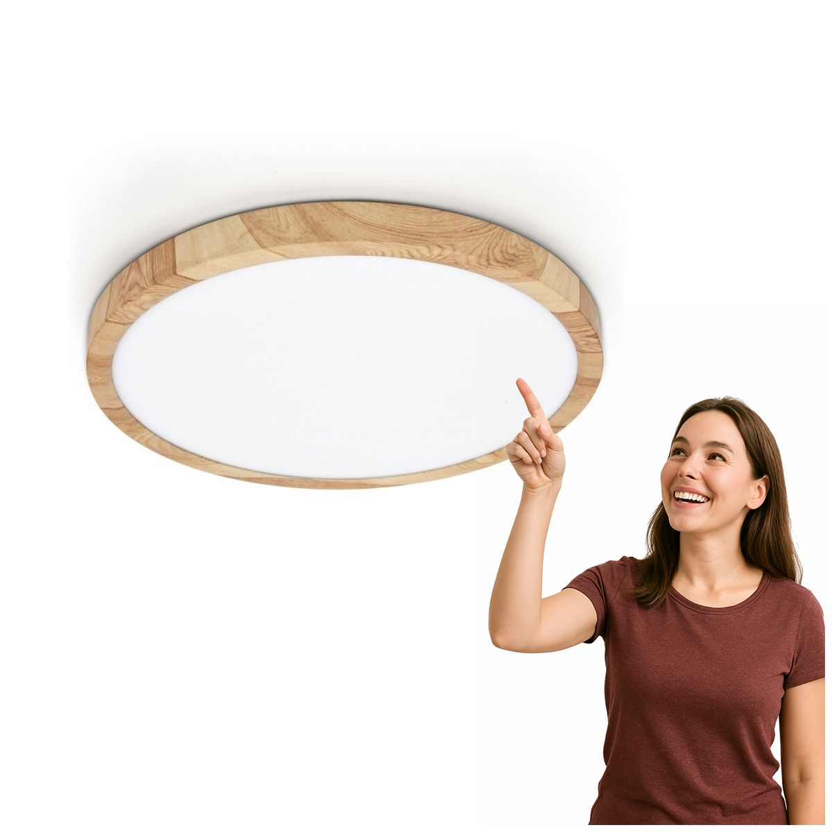 stropní svítidlo Led 24W Alata Dřevěný styl 30 cm Italux