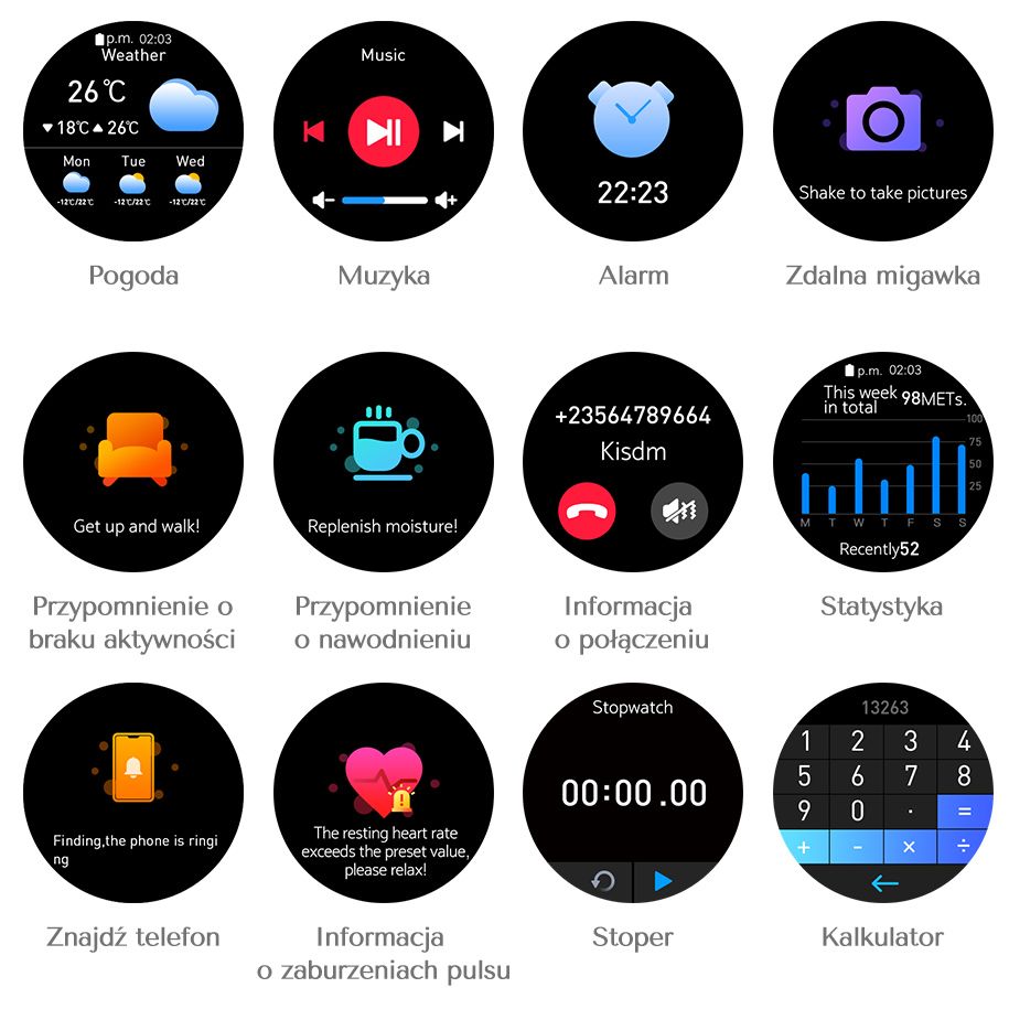 Smartwatch Mibro Lite AMOLED Czarny MIBAC_LT Wodoszczelność tak