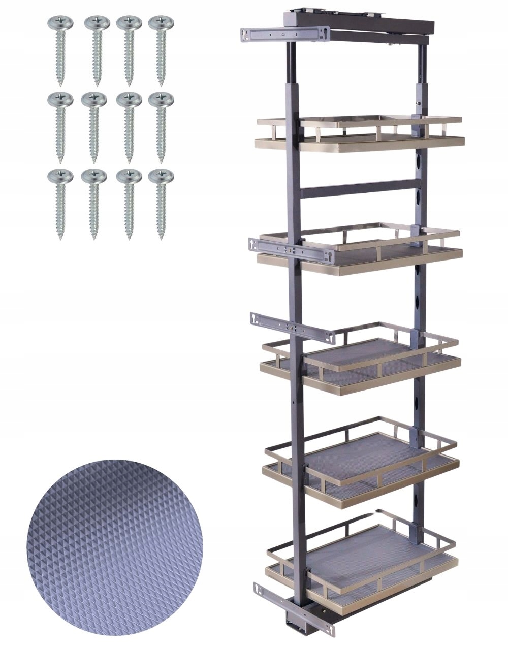Vysoké Cargo Midi 40 plné dno s přítahem 156-191 cm pro skříň 5 polic Tmy