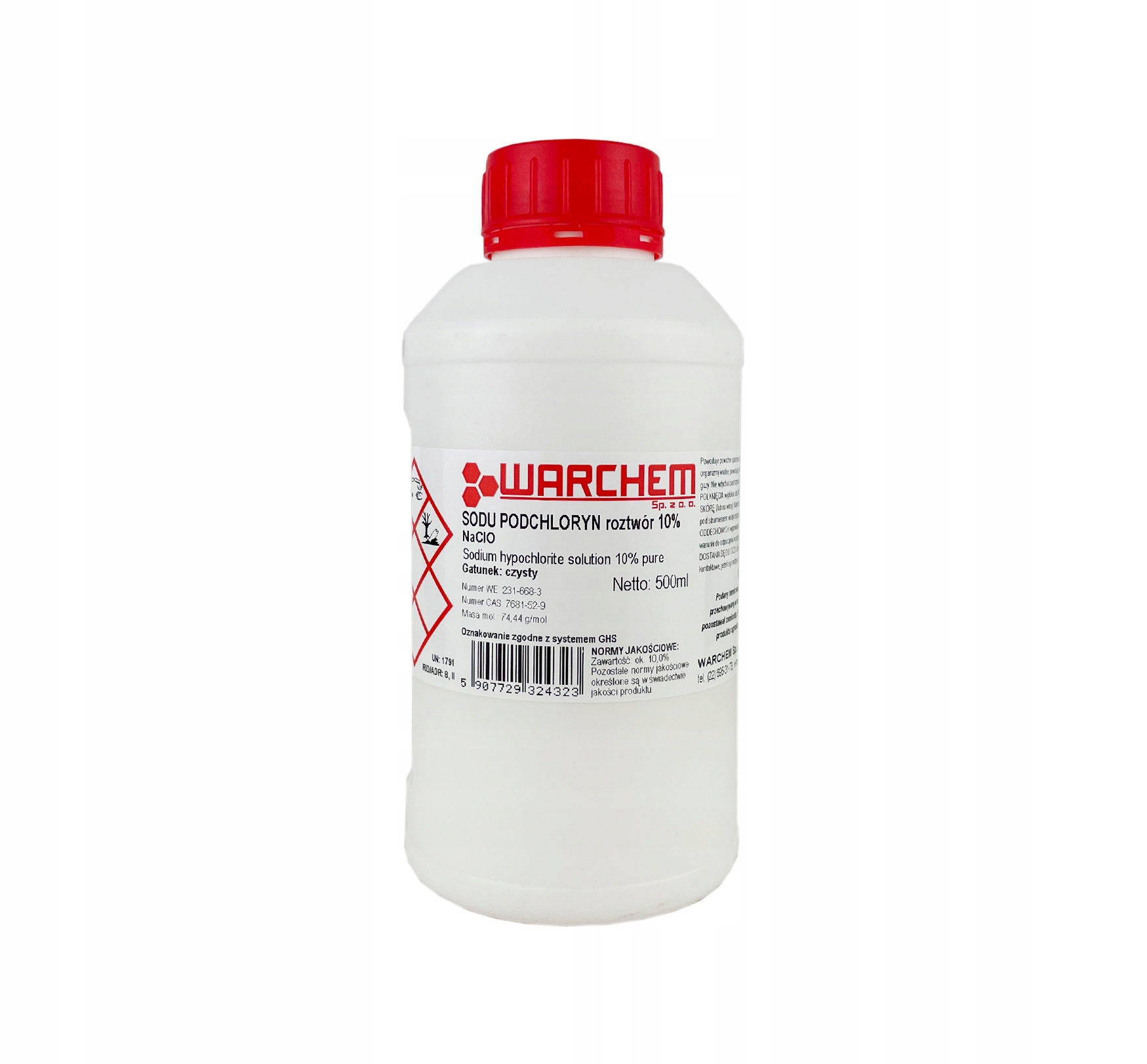 

Podchloryn Sodu roztwór 10% czysty 500ml