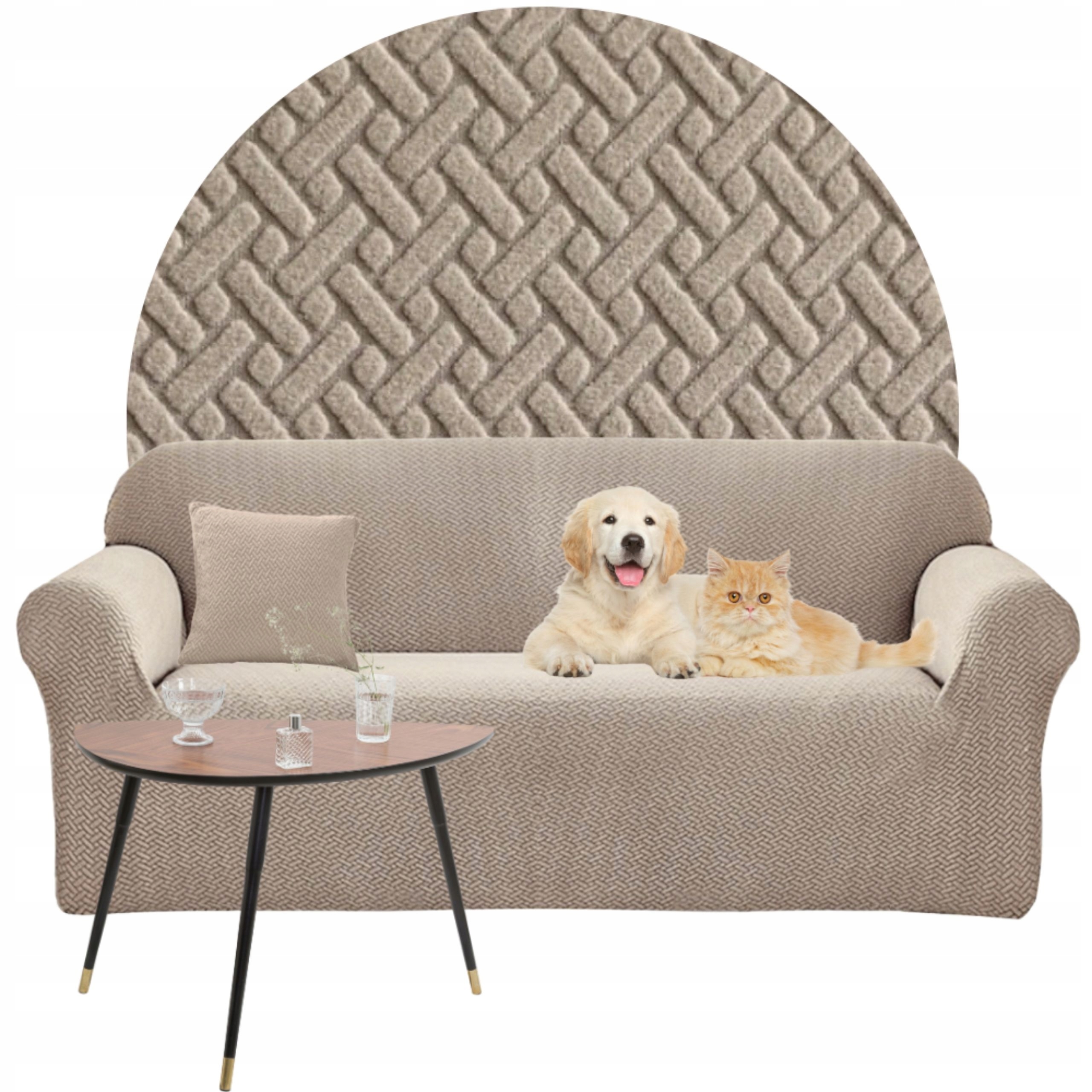 Potah Na Pohovku Rohový Elastický Žakár Jedle Oeko Tex 190-230