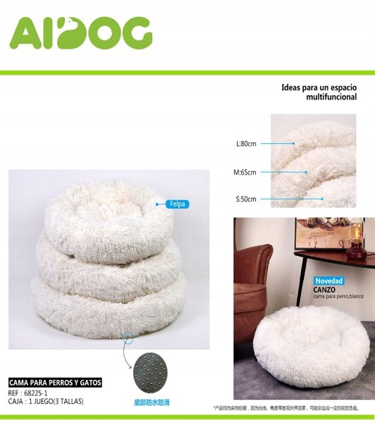 Levně Bílé Pelíšek pro psy s kompletní sadou 50/65/80 cm