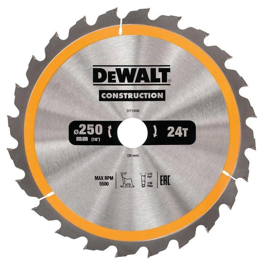 

Piła tarczowa do drewna DeWALT 250mm x 30 x 24zęb