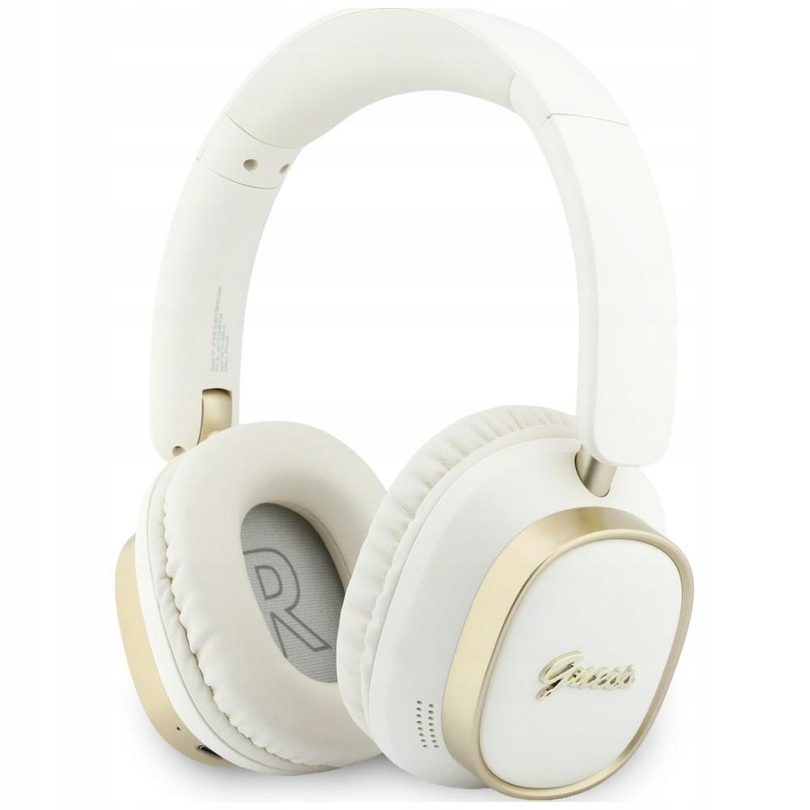 Guess sluchátka přes uši Bluetooth 5.4 Enc bílá Rectangle Metal Script