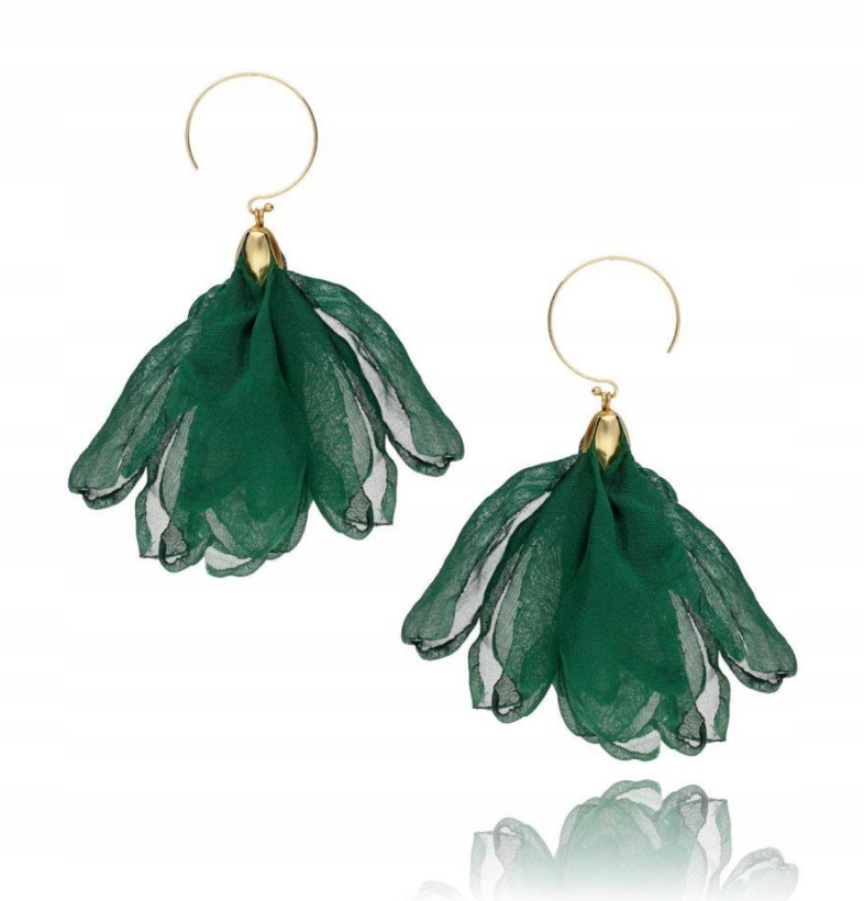 

Kolczyki jedwabne kwiaty Blossom Zielone