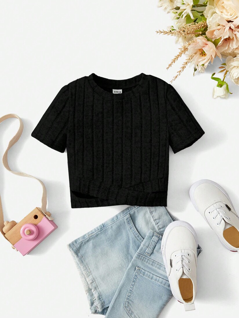 HC24312 *SHEIN PRĄŻKOWANY TOP DZIEWCZĘCY 110