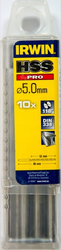 

Wiertło do metalu 5 mm 10szt HSS-Pro Din 338 Irwin