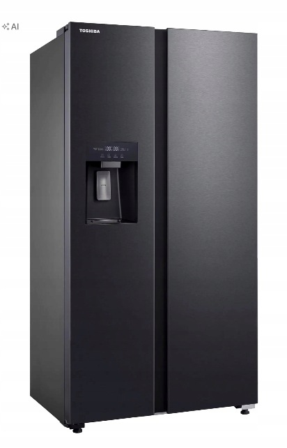 Lodówka side by side Toshiba Sbs GR-RS755WI-PMJ(05) czarny inox kostkarka