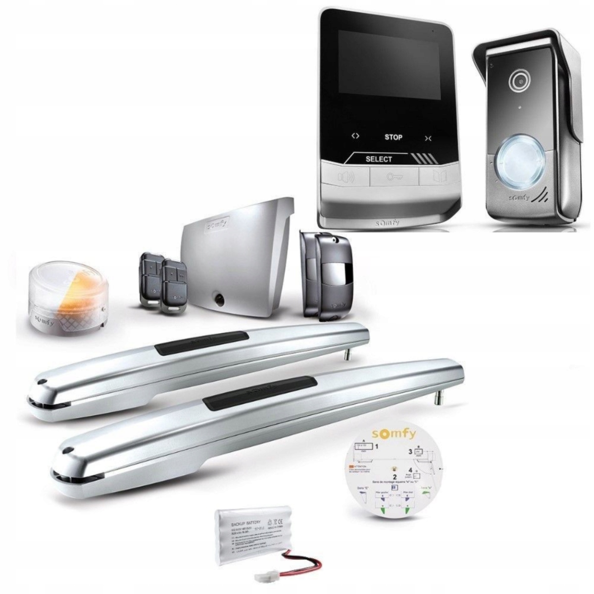 Somfy napęd do bramy skrzydłowej + wideodomofon