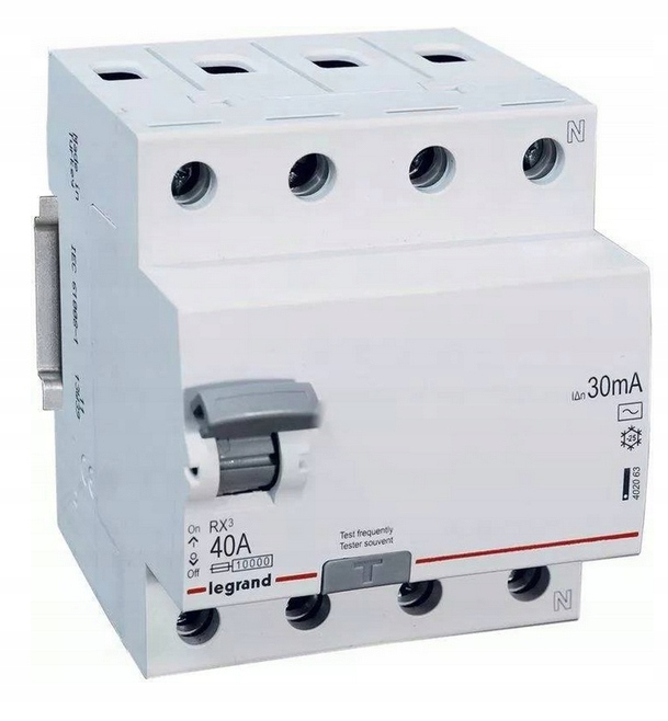 Proudový spínač Legrand 4P 40A 0,03A typ Ac P304 RX3