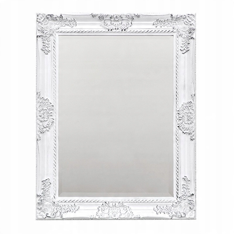 

Lustro Fazowane Białe Prostokątne 90x70cm Stylowe