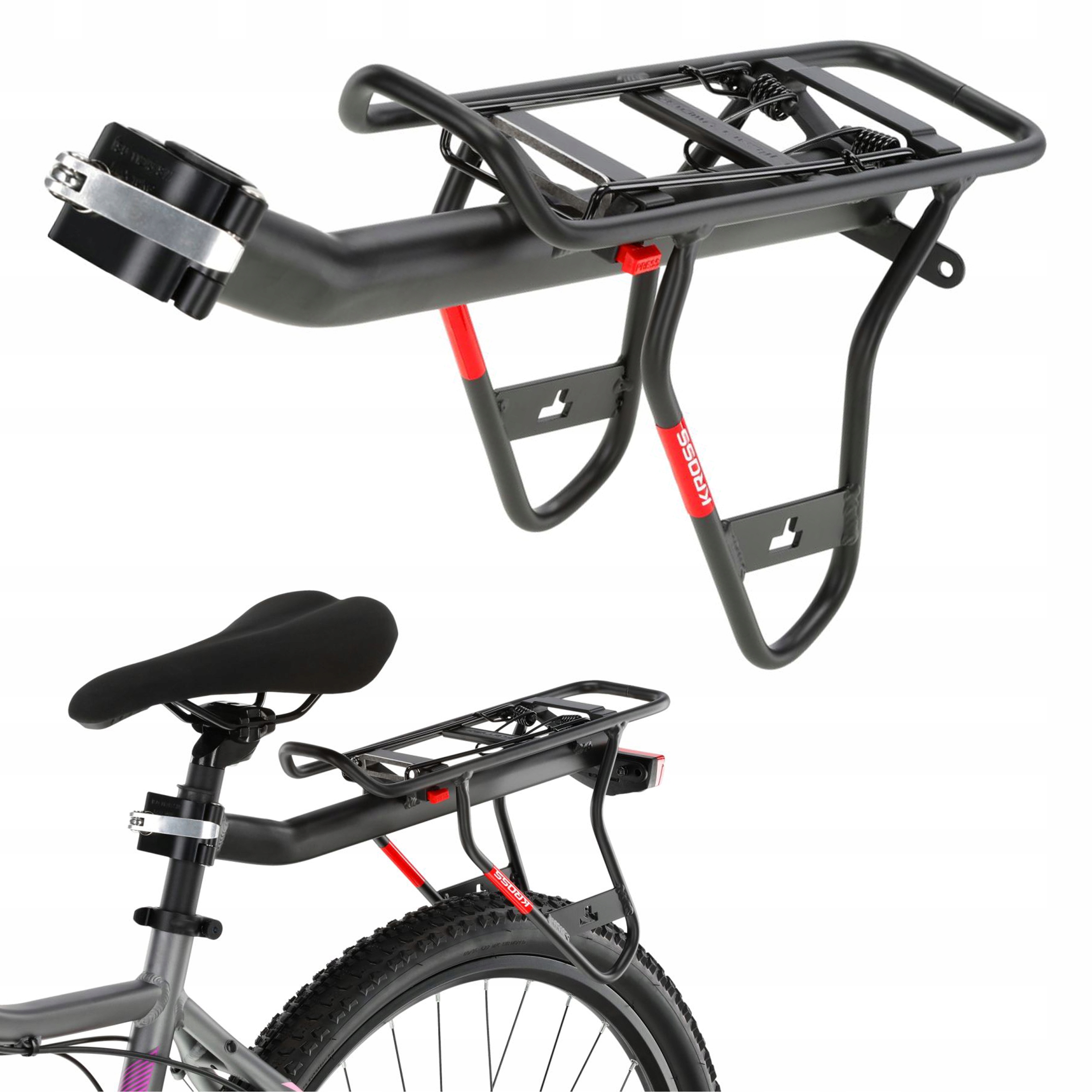 Bagażnik rowerowy na sztycę Kross Libertyrack Carrymore 24-29' czarny