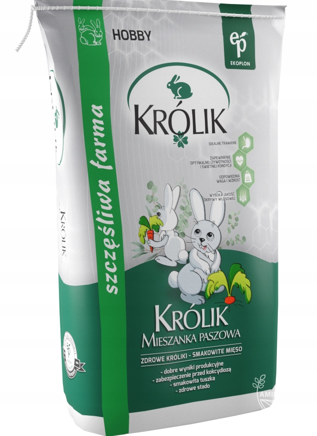 

Królik Wzrost 25kg Mieszanka paszowa dla królików