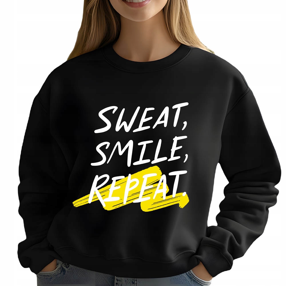 Mikina Černá Dámská Sweat Smile Dárek Módní Pohodlná Trendy Viral Vel M