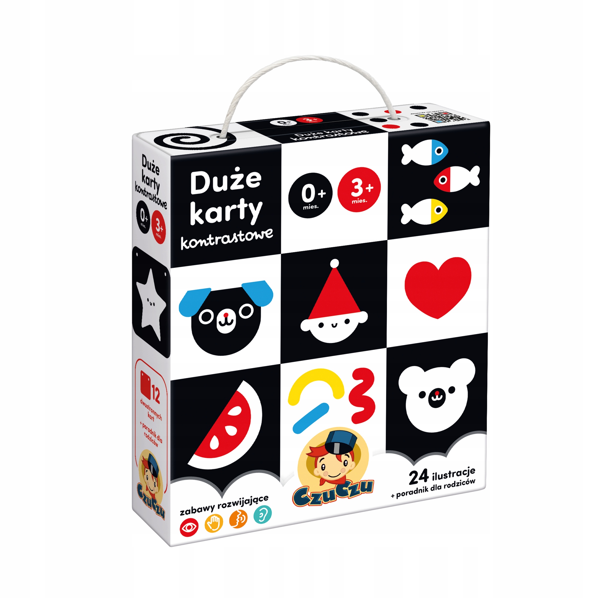 CZUCZU DUŻE KARTY KONTRASTOWE DLA DZIECI 0-3 M+