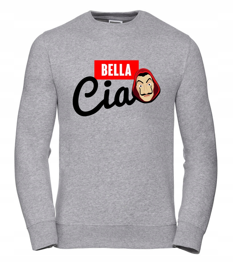 Pánská Mikina Bella Ciao Heist 3XL Šedá Pro něj Chlapa Manžela Chlapa