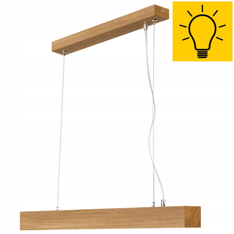 Závěsná Led stropní lampa Dub Slim 60CM Obývací pokoj Loft nad stůl 24W 3000K