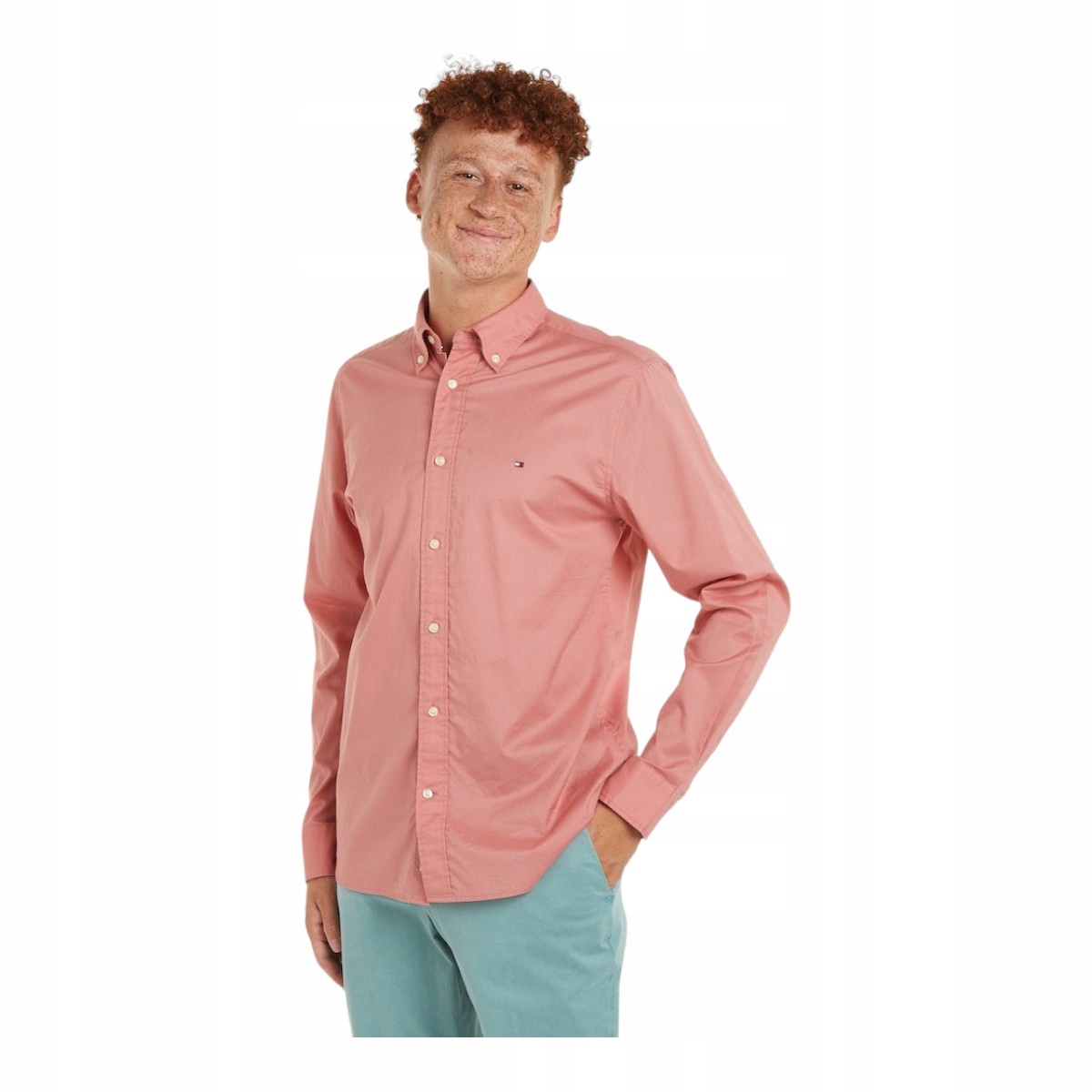 Tommy Hilfiger Pánská Košile Flex Poplin Rf Shirt Růžová vel. M