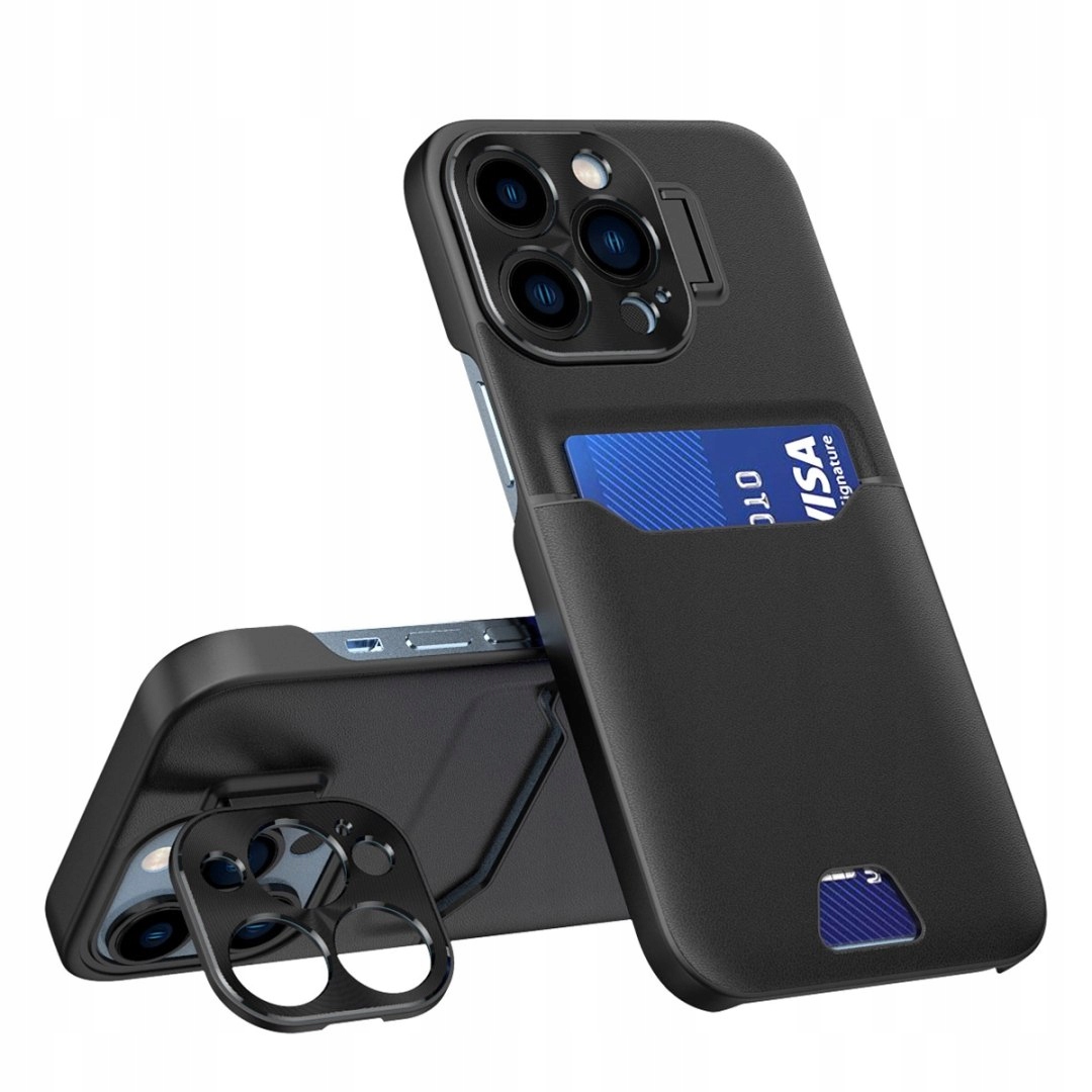 Leather Stand Case etui do iPhone 14 Pro pokrowiec portfel na kartę z podst