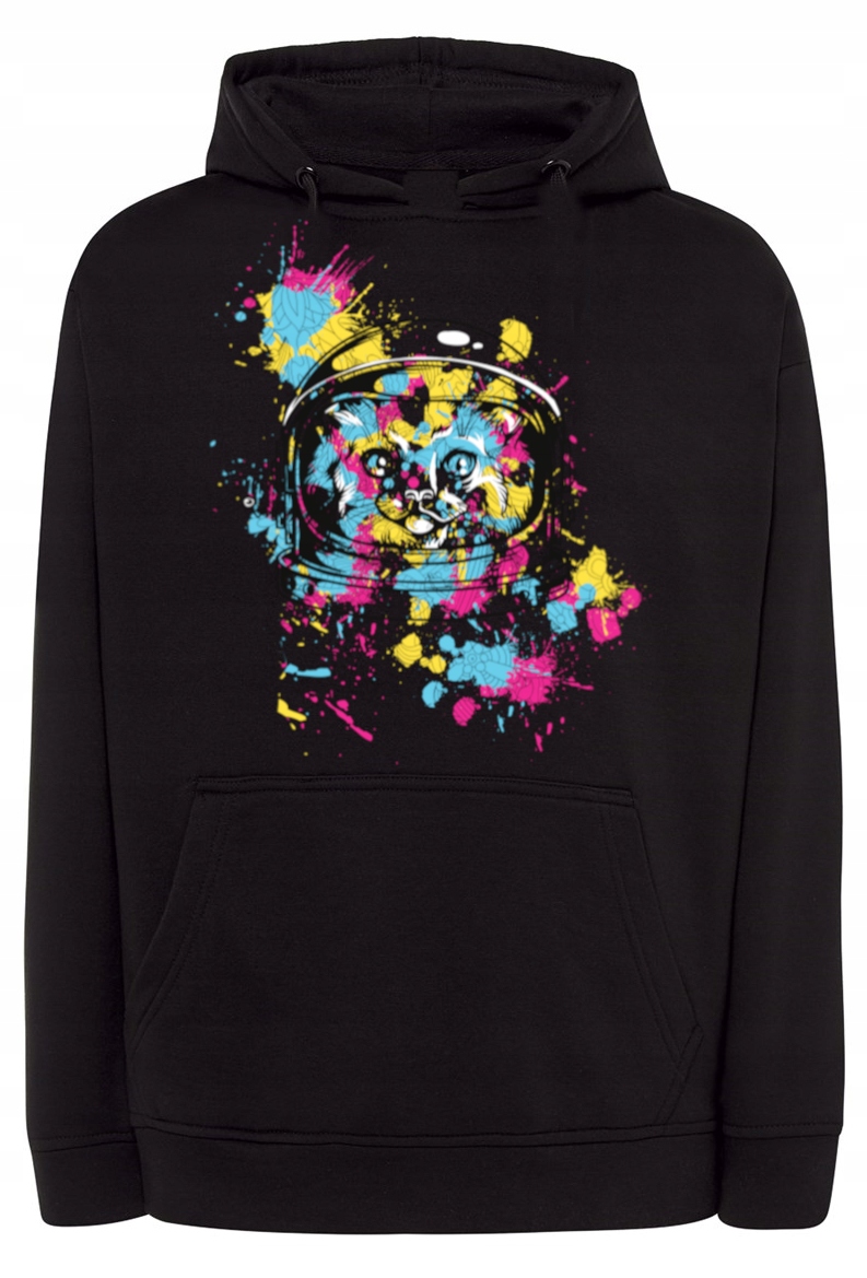 Pánská mikina s barevným potiskem Kočka Astronauta vel. M