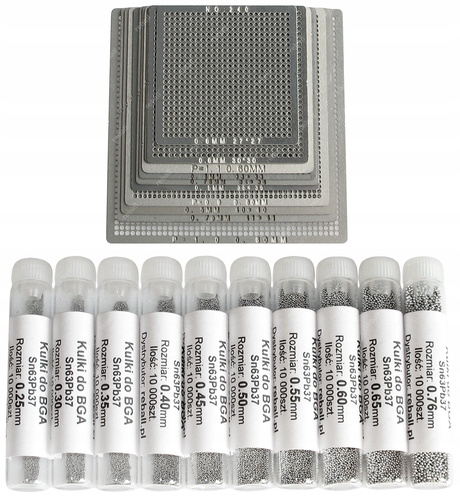 Síta Pro Reballing Bga Sada Na Start 12 Ks Kuličky Bga Pmtc 10x10000