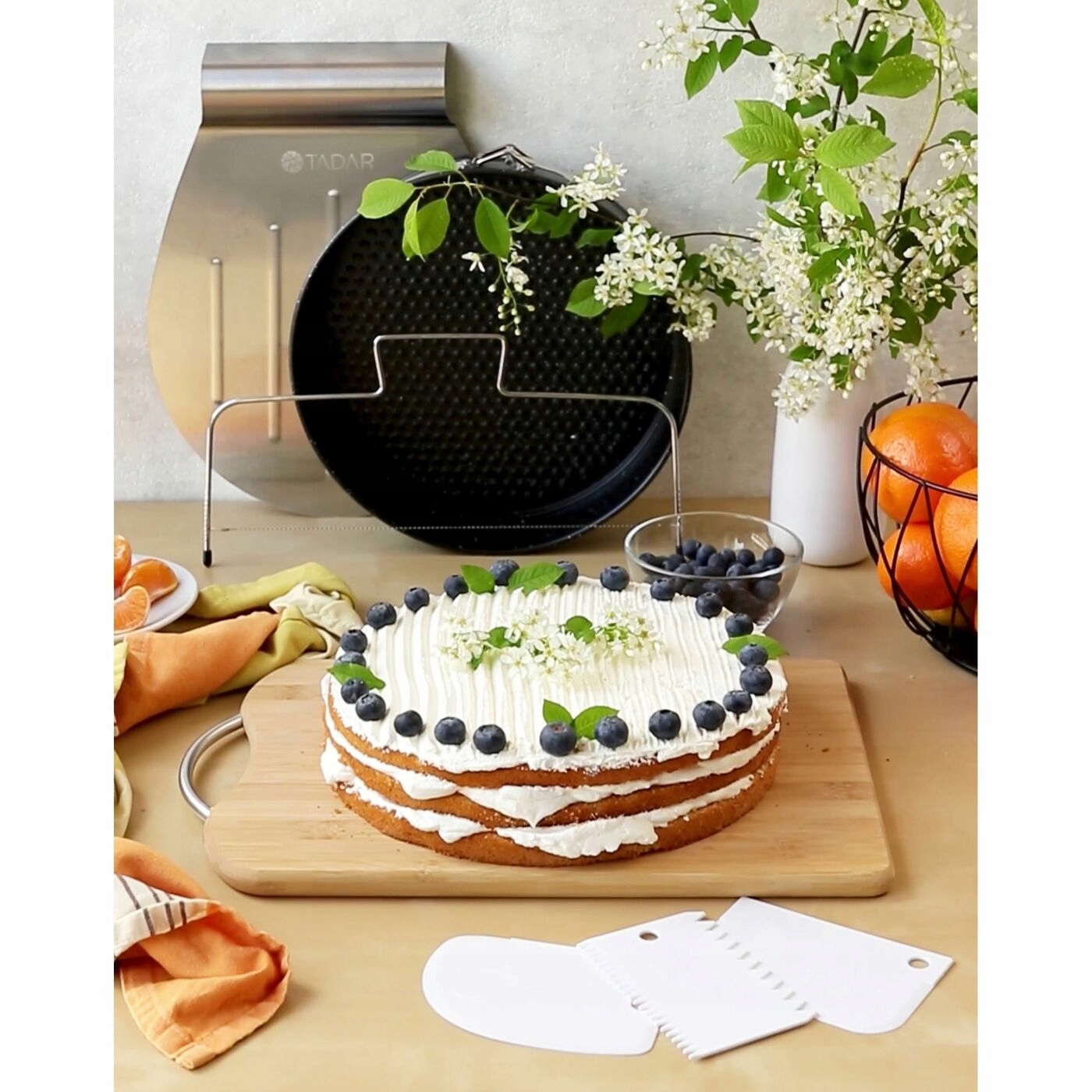 ŁOPATKA silikonowa SZPATUŁKA DO TORTU KREMU Tadar Rodzaj łopatki ząbkowane