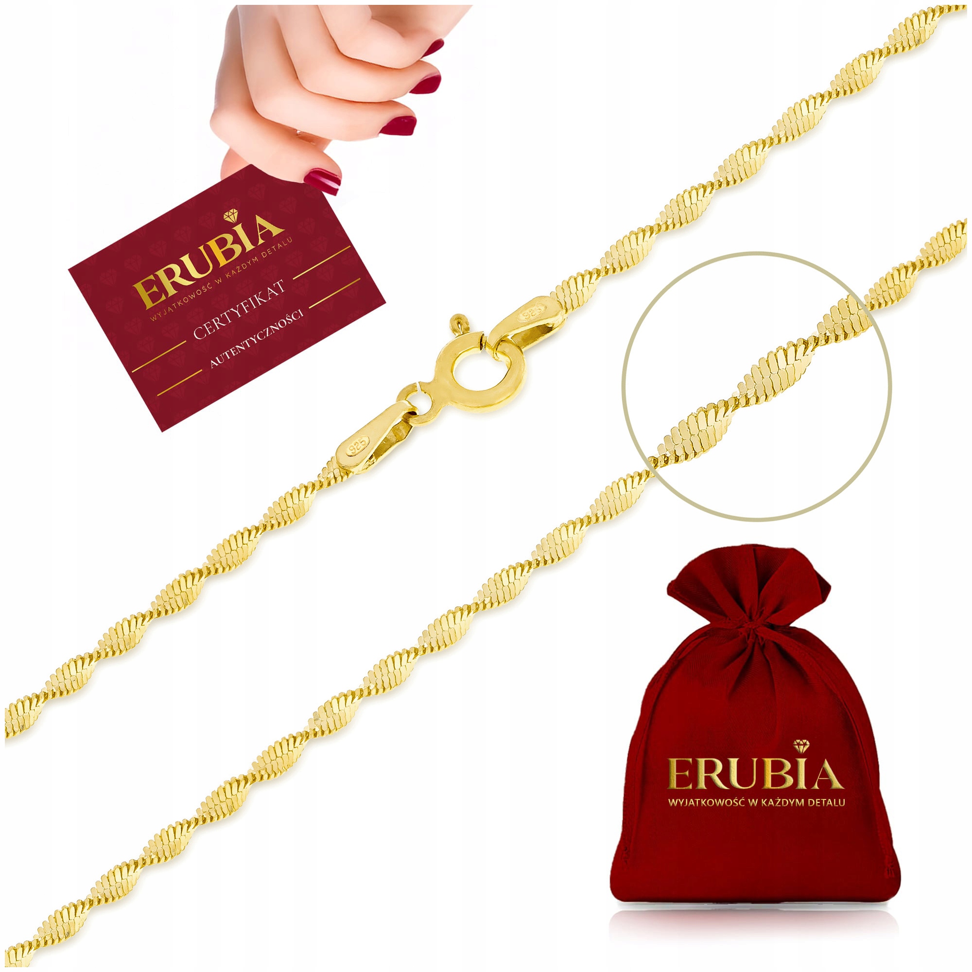 Krásný Dámský Řetízek Točený, 65 CM Délka, Odolný