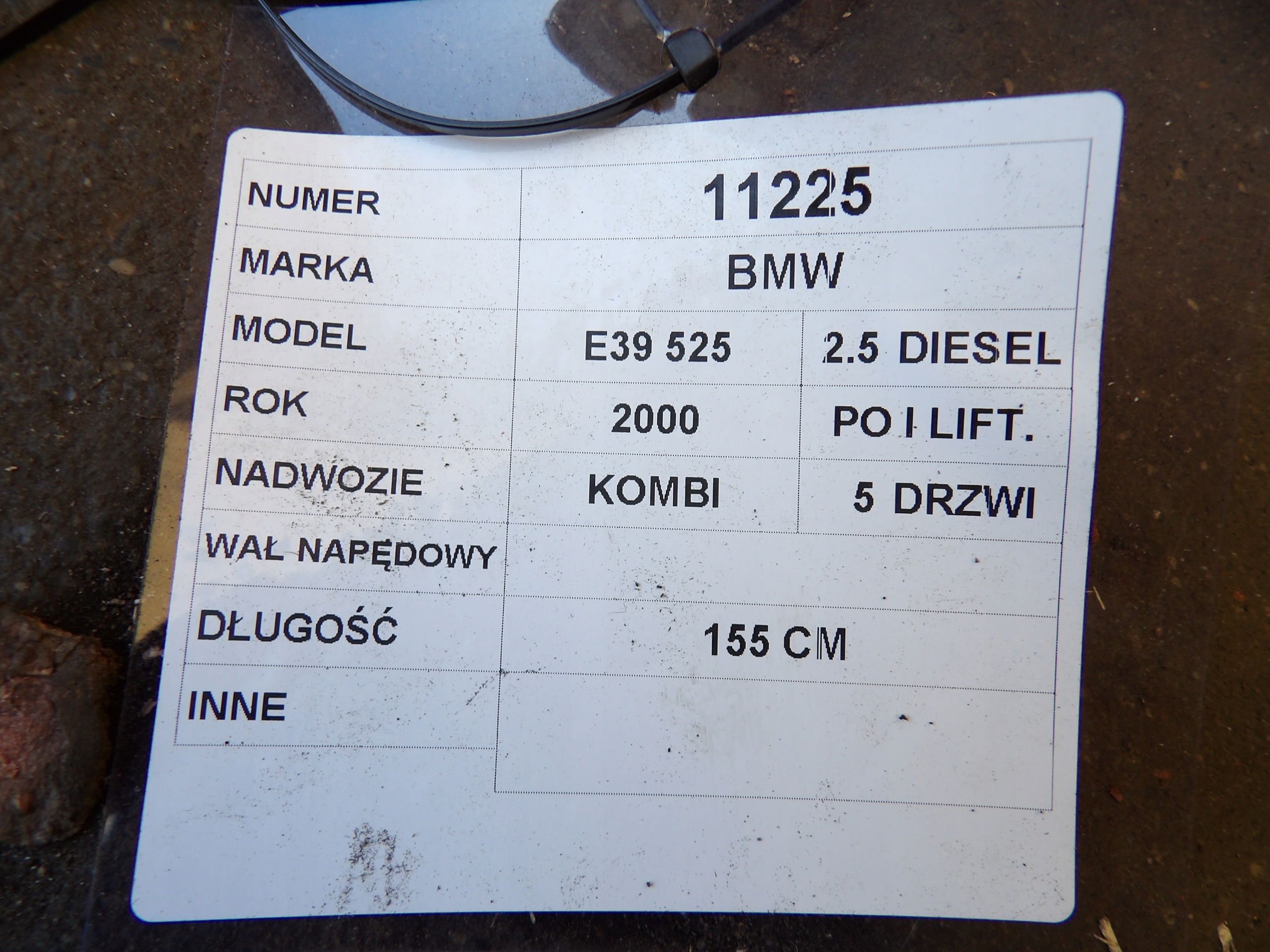 BMW E39 2,5 diesel automat cardan 155cm