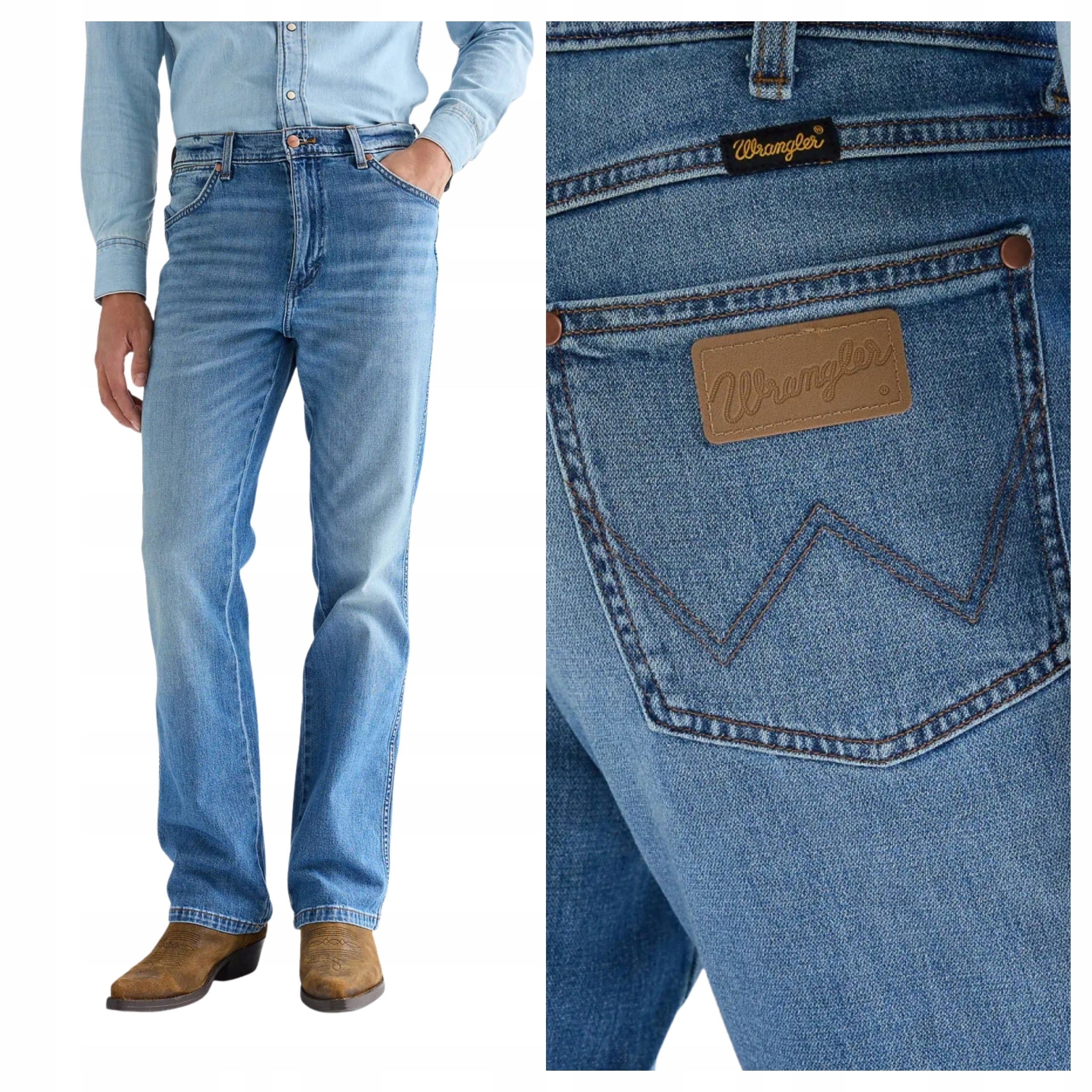 Pánské kalhoty Wrangler Wrancher Bavlněné Modré Džíny W33 L32