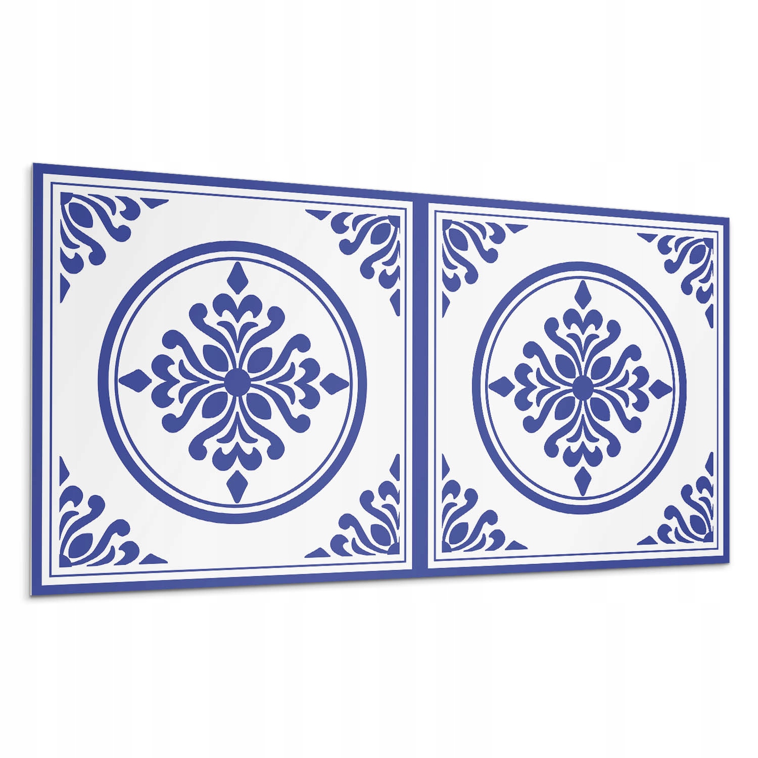 Dekorativní vinylový podlahový panel Vzor s kruhem a květinami 100 x 50 cm
