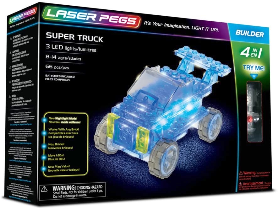 

Ciężarówki 4 modele Laser Pegs klocki Led świecące