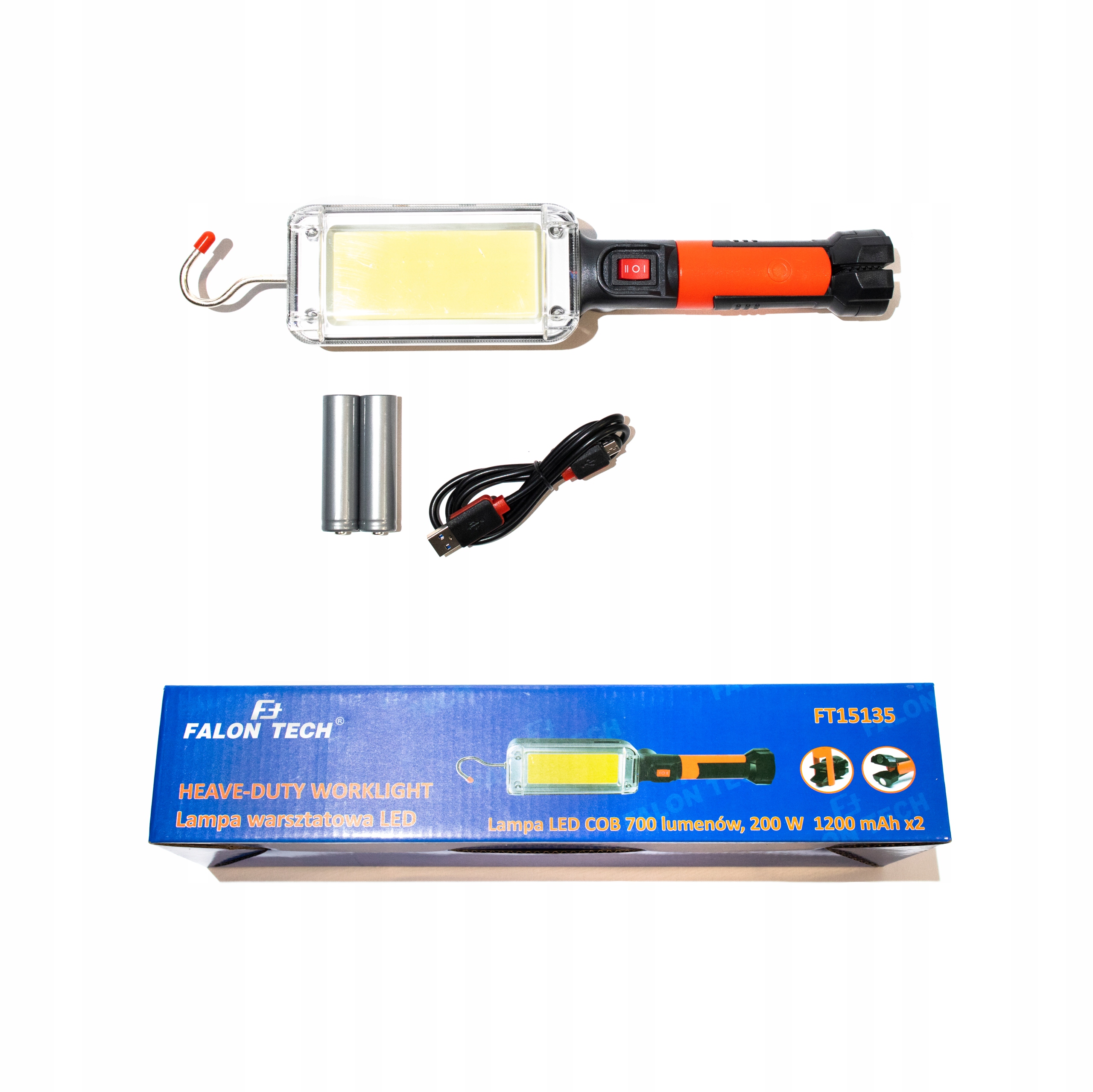 

Lampa Latarka Warsztatowa Led Cob Akumulator 700lm