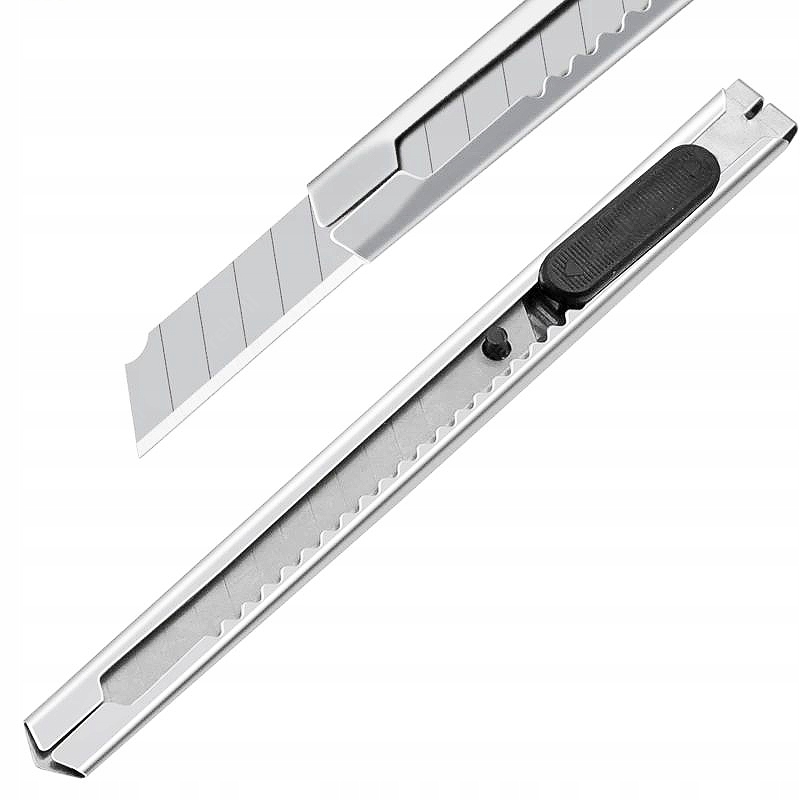 UNIWERSALNY METALOWY NÓŻ NOŻYK DO PAPIERU TAPET TAPECIAK OSTRZA ŁAMANE 9mm