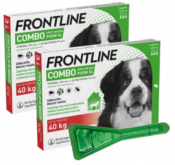 Frontline Combo Spoton Fipronil Krople Pchły Kleszcze Pies Od 40kg 6x4,02ml