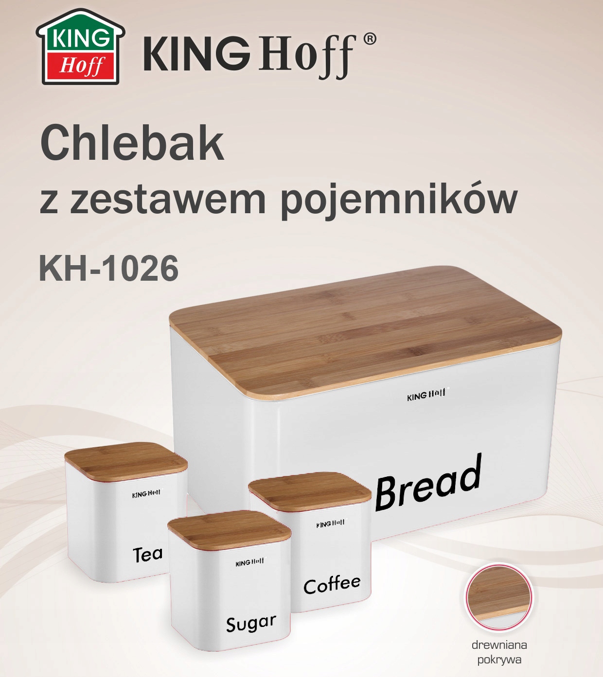 ZESTAW CHLEBAK POJEMNIKI KAWA HERBATA CUKIER 1026 Materiał stal