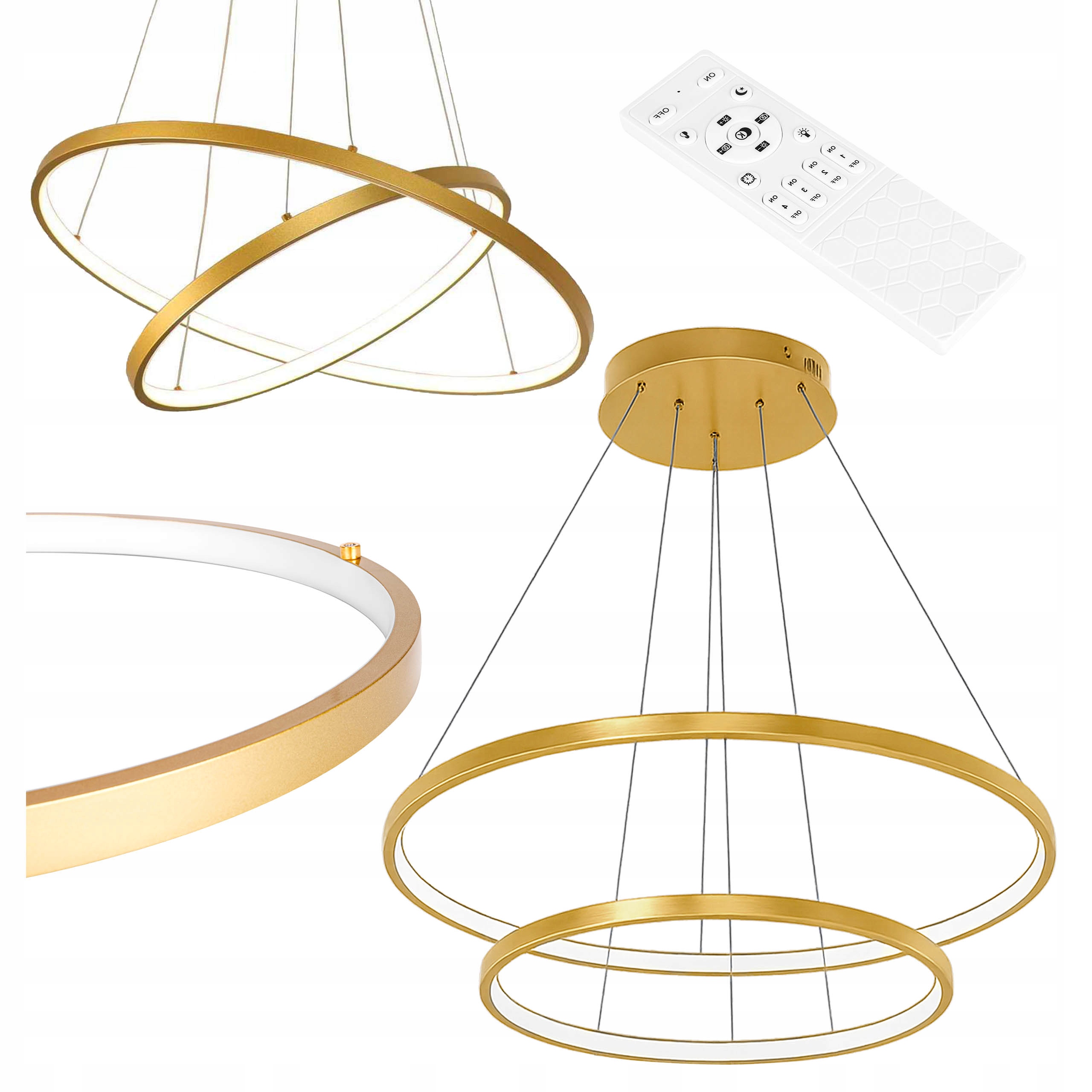 Závěsná stropní lustrová lampa Ring Led Stropní Svítidlo Ø60 cm 3000-6500K moderní