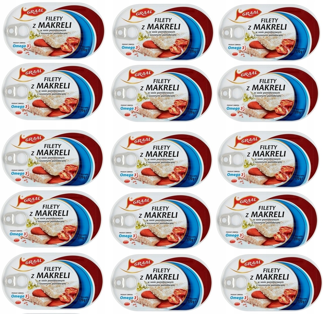 Levně 15 x 170 g Graal Filety z makrely v omáčce se sušenými rajčaty Karton