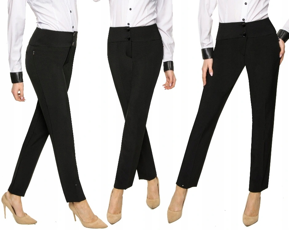 WYSZCZUPLAJACE SEXY SPODNIE RURKI CZARNE roz.40 Marka inna